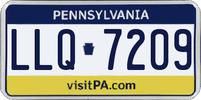 PA license plate LLQ7209