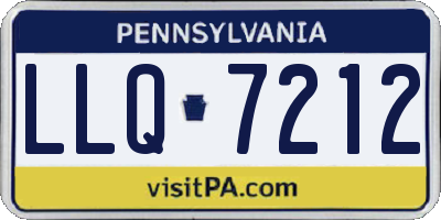 PA license plate LLQ7212