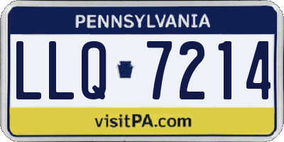 PA license plate LLQ7214