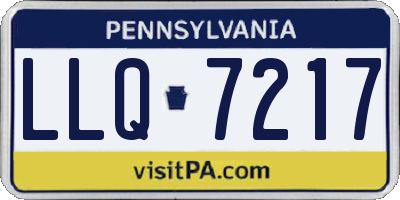 PA license plate LLQ7217