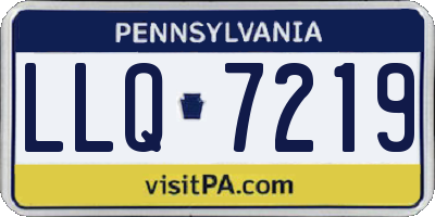PA license plate LLQ7219