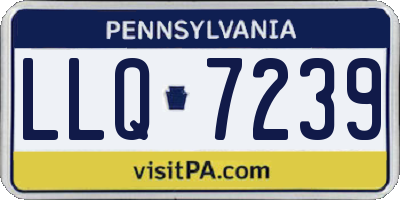 PA license plate LLQ7239