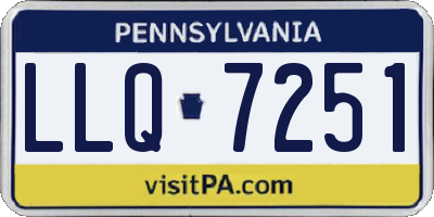 PA license plate LLQ7251