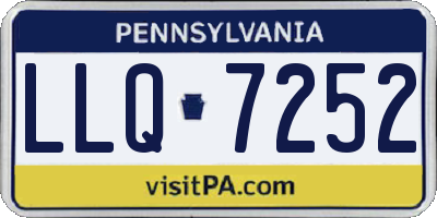 PA license plate LLQ7252