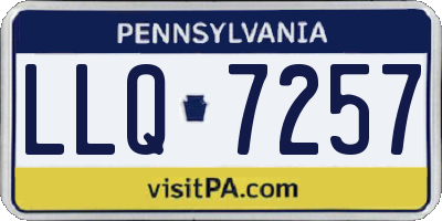 PA license plate LLQ7257