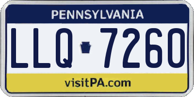 PA license plate LLQ7260