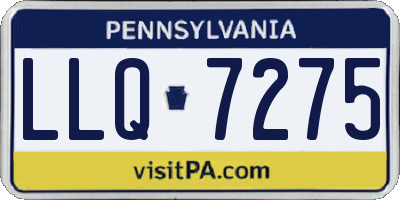 PA license plate LLQ7275