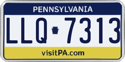 PA license plate LLQ7313