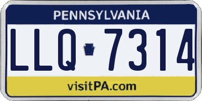 PA license plate LLQ7314