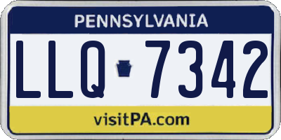 PA license plate LLQ7342