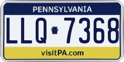 PA license plate LLQ7368