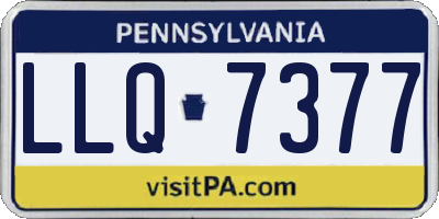 PA license plate LLQ7377
