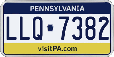 PA license plate LLQ7382