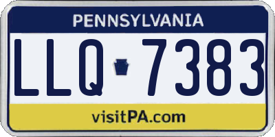 PA license plate LLQ7383