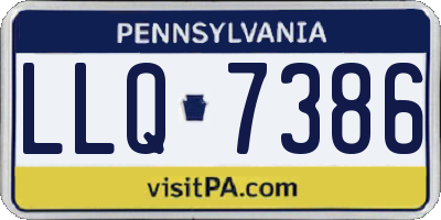 PA license plate LLQ7386