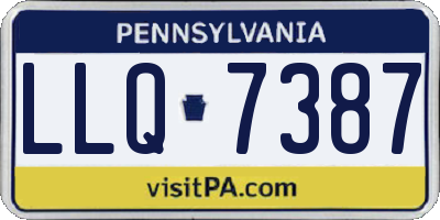 PA license plate LLQ7387