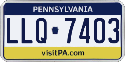 PA license plate LLQ7403