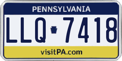 PA license plate LLQ7418