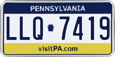 PA license plate LLQ7419