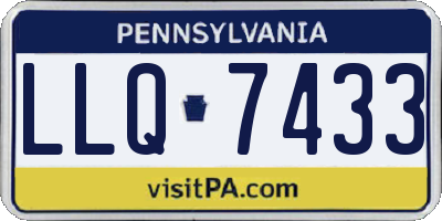 PA license plate LLQ7433