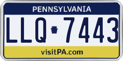 PA license plate LLQ7443