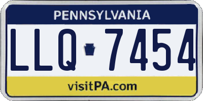 PA license plate LLQ7454
