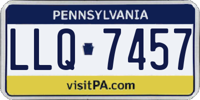 PA license plate LLQ7457