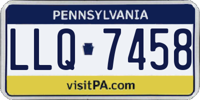 PA license plate LLQ7458