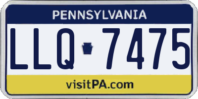 PA license plate LLQ7475