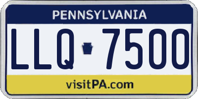 PA license plate LLQ7500