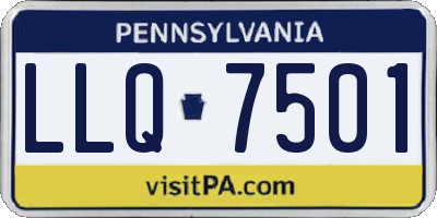 PA license plate LLQ7501