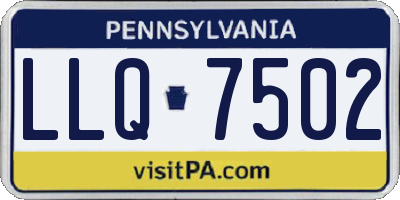 PA license plate LLQ7502