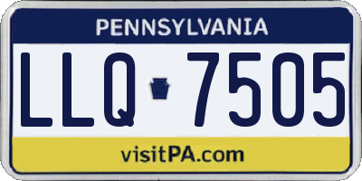 PA license plate LLQ7505