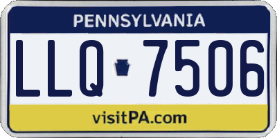PA license plate LLQ7506