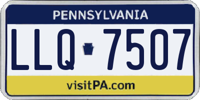 PA license plate LLQ7507