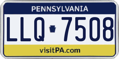 PA license plate LLQ7508
