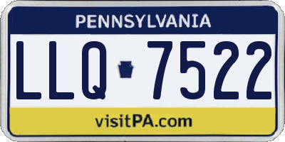 PA license plate LLQ7522