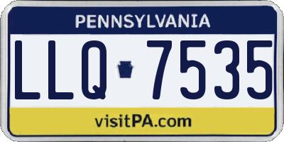 PA license plate LLQ7535