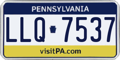 PA license plate LLQ7537