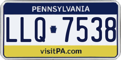 PA license plate LLQ7538