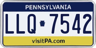 PA license plate LLQ7542