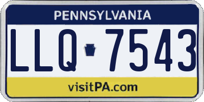 PA license plate LLQ7543