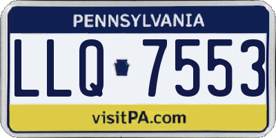 PA license plate LLQ7553