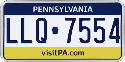 PA license plate LLQ7554
