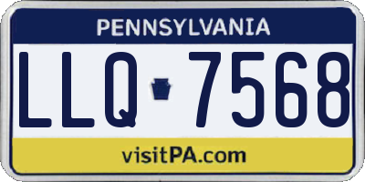 PA license plate LLQ7568