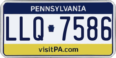 PA license plate LLQ7586