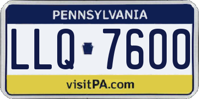 PA license plate LLQ7600