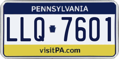 PA license plate LLQ7601