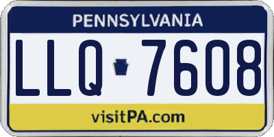 PA license plate LLQ7608