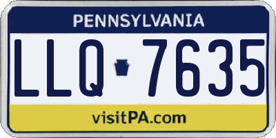 PA license plate LLQ7635